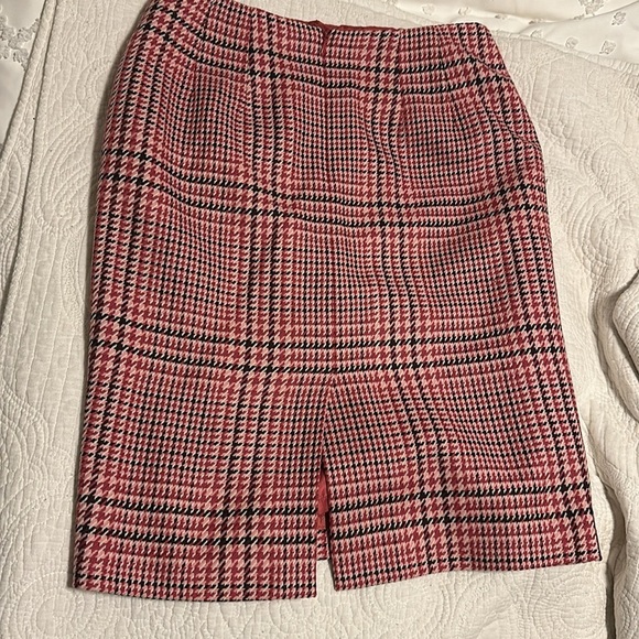 Talbots pink plaid pencil skirt size 6 - Picture 4 of 7